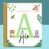 New baby Personalised Card - For new niece, nephew, cousin, friend's baby, grandson, grandaughter - Jungle themed - Baby boy or Baby girl - Regular - Matte - Personalised Inside