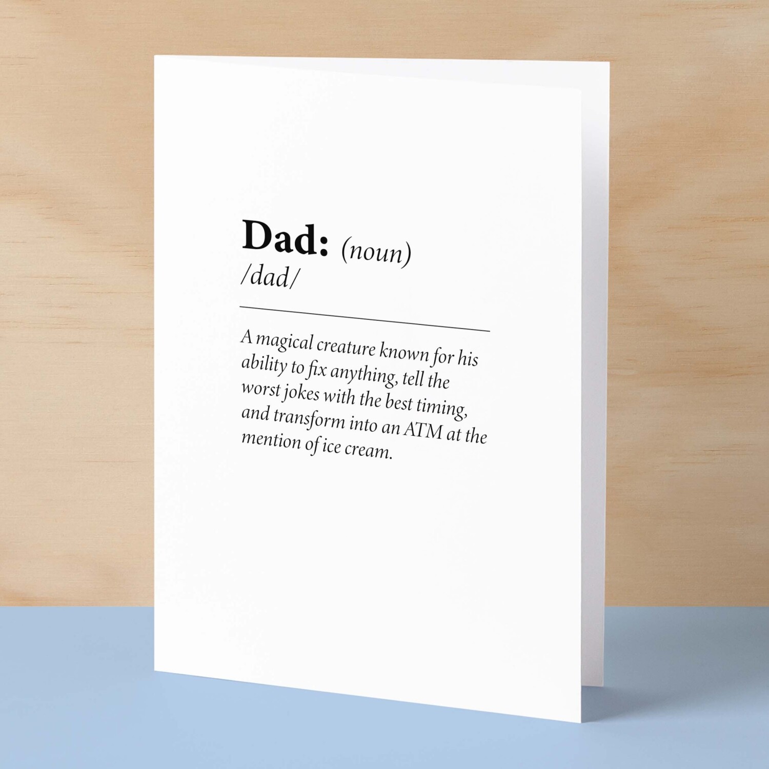 Birthday Card For Dad Fun Dictionary Quote Card For Dad Custom Message Card For Dad Birthday Card For Daddy - Small (4x6) / Blank Message