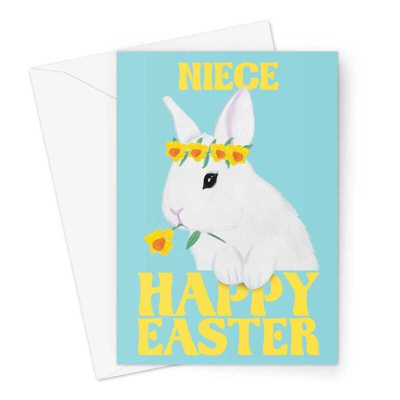 Cute Niece Easter Bunny Card - A5 Portrait - 1 Card