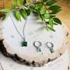 Emerald green necklace and earrings - Gold and Emerald