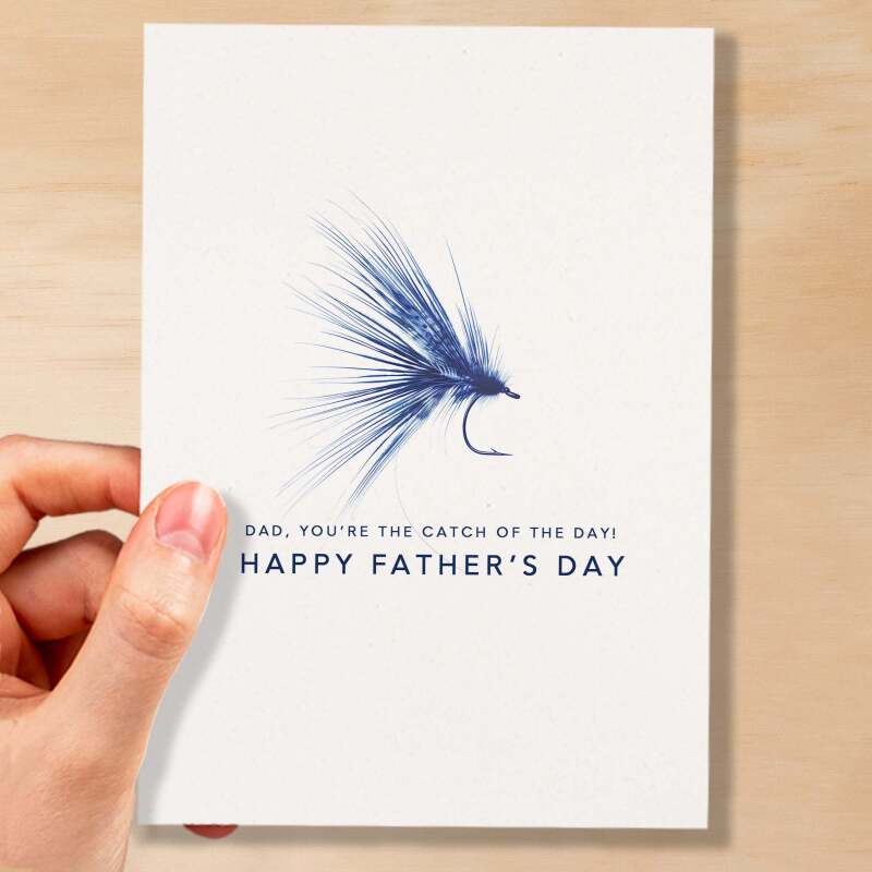 Father's Day Card For Fisherman Simple Father's Day Card You're The Catch Of The Day Father's Day Gift For Fisherman - Small (4x6) / Blank Message