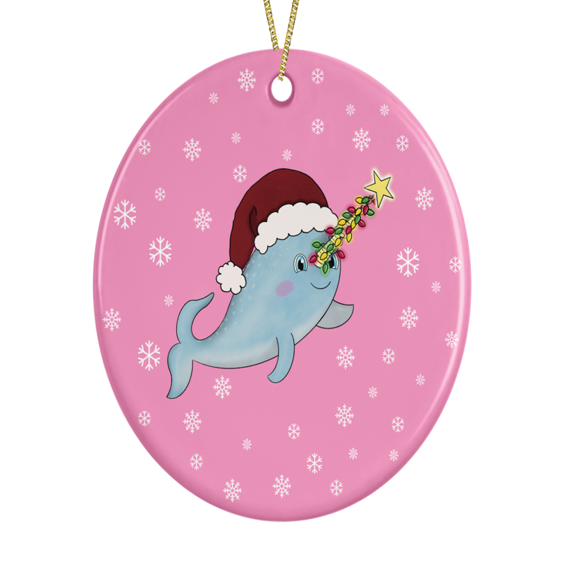 Narwhal Christmas Decoration For A Girl - blue