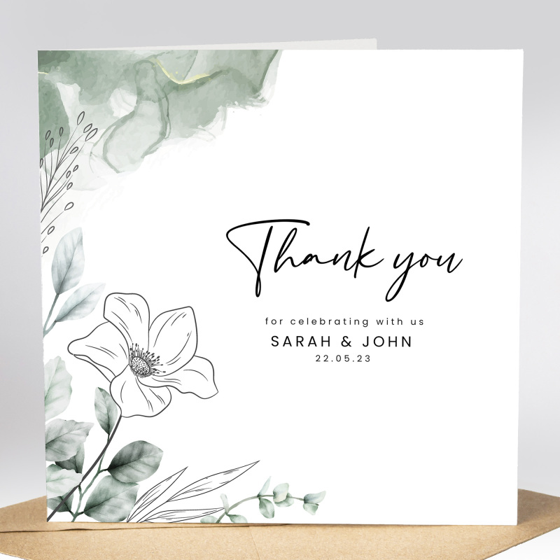 Thank you for celebrating with us Personalised Wedding Cards inc. envelopes - Folded - Personalised,Wedding Thank You Cards. Thank You Cards