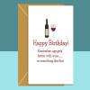 Funny Birthday Card - Age gets better with wine - For him or for her - Wine lovers Card - Personalised Message Inside or Blank Inside - Blank Inside