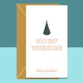 Funny Birthday Card - Holy Sh*t you're old! - For him or for her