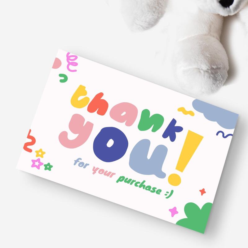 Thank You For Your Order Cards - Small Business Thank You Business Cards - Double Sided Business Card Size - Logo Thank You Cards - Sample Card
