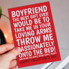 Throw me passionately on the bed and clean the whole house funny, rude Valentine's Day card for husband, boyfriend, partner (Size A6/A5/A4) - A6: Single card - Boyfriend