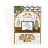 Birthday Bubbles Pun - Arty Greeting Card