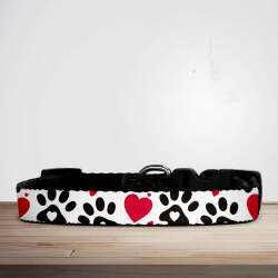 Valentine's Day Hearts & Paws Dog/Puppy Collar - Small (29cm-46cm)