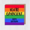 Funny LGBTQ+, gay, lesbian, old age, ancient birthday card: Happy birthday, you're gayncient (Size A6/A5/A4/Square 6x6") - A6: Single card