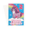 Unicorn 2nd Birthday Card For A Girl - A5 Portrait - 1 Card