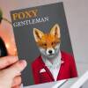 Foxy gentleman fox, animal in clothes anniversary card for husband, boyfriend, male partner (Animalyser) (Size A6/A5/A4/Square 6x6") - A6: Single card