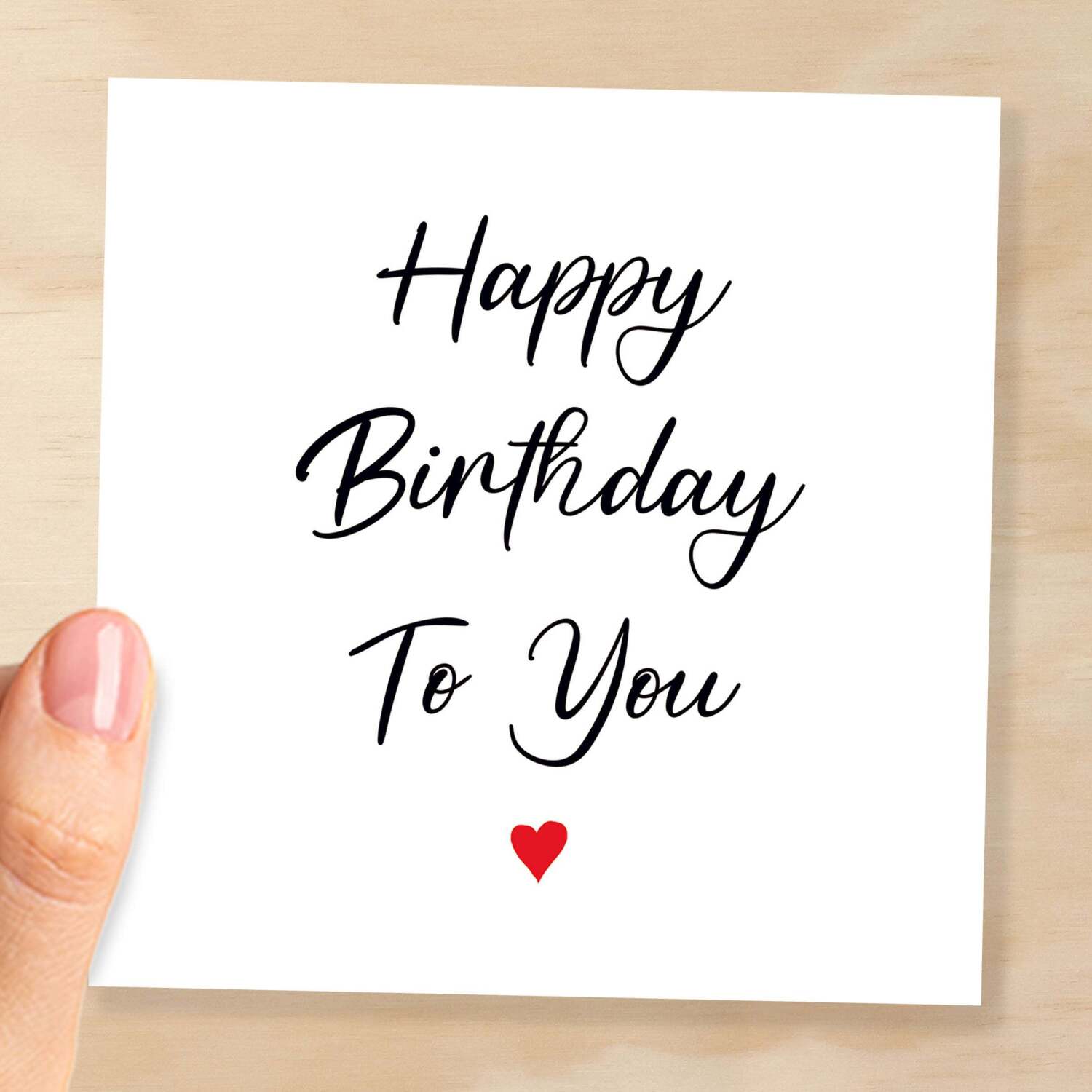 Happy Birthday Card For Him Boyfriend Birthday Card Girlfriend Birthday Card Husband Happy Birthday Card For Wife or Best Friend - Square (6x6) / Blank Message