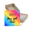 You Got This Coaster - Personalised Coaster, Rainbow Coaster, Friendship Gift, Birthday Gift, Congrats, New Job, Motivational, Best Friend - Single Coaster