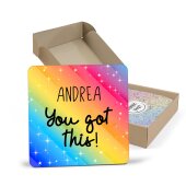 You Got This Coaster - Personalised Coaster, Rainbow Coaster, Friendship Gift, Birthday Gift, Congrats, New Job, Motivational, Best Friend