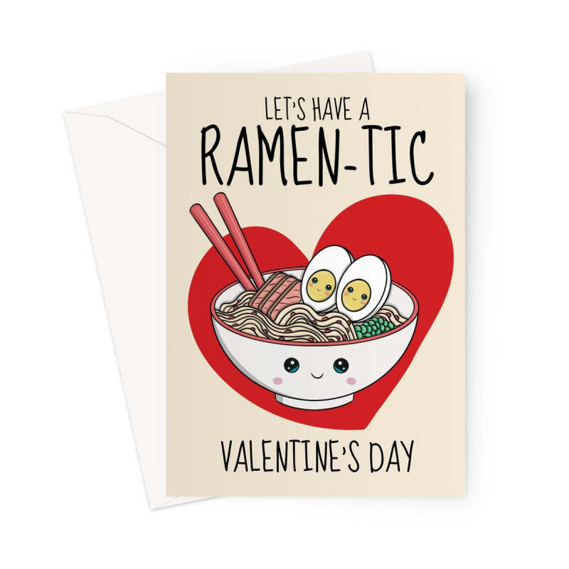 Ramen Noodles Valentine's Day Card - A5 Portrait - 1 Card