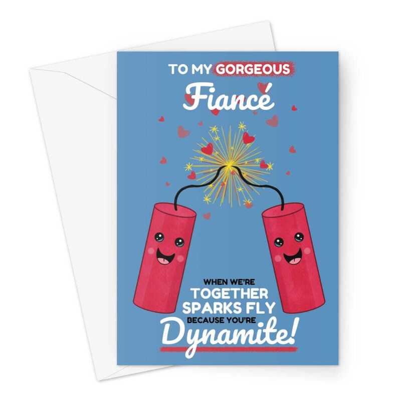 Dynamite Fiancé Valentine's Day Card - A5 Portrait - 1 Card