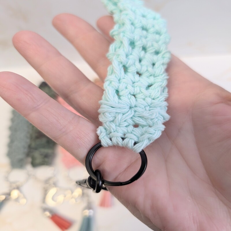 Crocheted wristlets with key chain