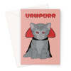 Vampurr Cat Funny Halloween Greeting Card - A5 Portrait - 1 Card