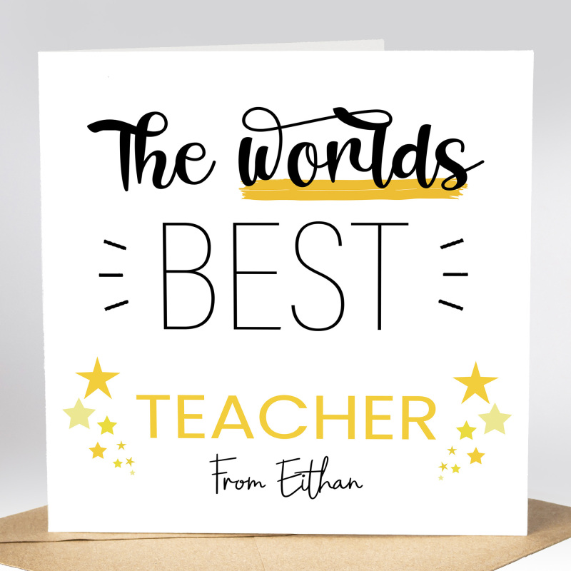 Teacher Card - The World's Best Teacher, Personalised