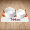 Personalised Retro Cat Paws Print Kitten/Cat Bowl Mat