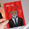 You're my vibe Jaguar animal in clothes birthday card for boyfriend, husband, wife, girlfriend, friend (Animalyser) Size A6/A5/A4/Square - A6: Single card