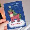 Wishing our magical child personalised unicorn Christmas, holidays card for child, son, daughter, grandchild, niece, nephew (Size A6/A5/A4) - A6: Single card