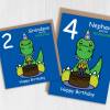 Dinosaur you're roarsome personalised with relation and age birthday for ages 1-6 child, boy, girl, relation (Size A6/A5/A4/Square 6x6") - A6: Single card