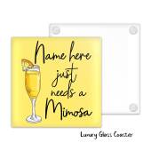 Mimosa Luxury Glass Coaster Cocktail Personalised Coaster, Personalised, Fathers Day gift, Christmas Coaster, Birthday Gift, Home Bar.