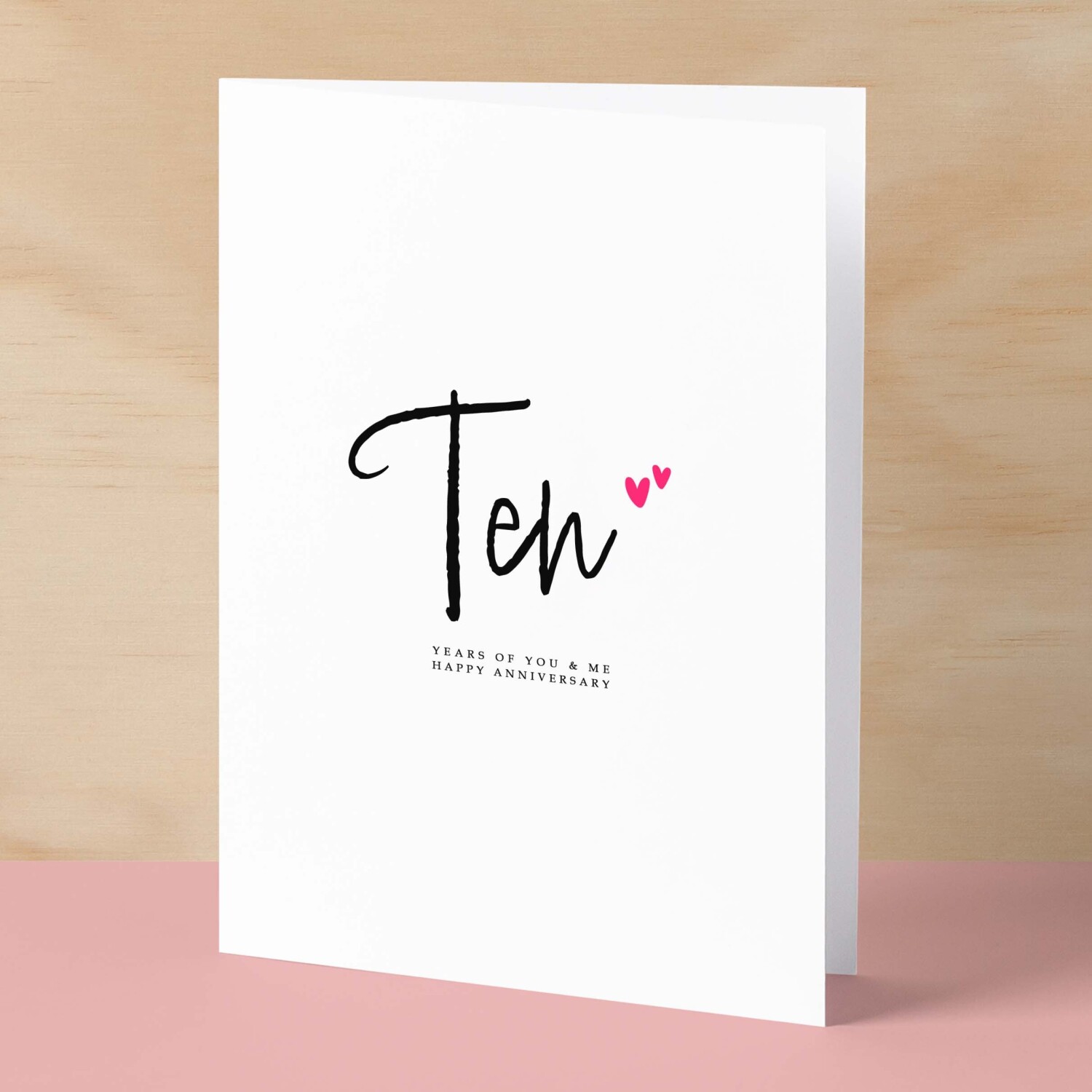 Ten Year Anniversary Card For Husband 10 Year Anniversary Card Boyfriend or Girlfriend Wedding Anniversary Card For Wife - Small (4x6) / Blank Message