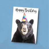 Birthday Card For Him or Her Fun Birthday Card of A Black Bear Happy Birthday Card For Mum, Dad, Sister Brother
