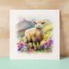 Notelet Card of a Sheep For Anyone Any Occasion Card For Her or For Him Card For Birthday or Easter Card Thank You Card - Square (6x6) / Blank Message