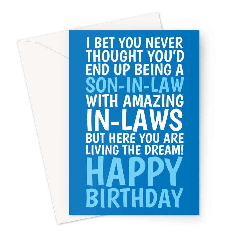 Funny Son-In-Law Birthday Card From In-Laws - A5 Portrait - 1 Card