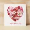 Mother's Day Card For Mum Happy Mother's Day Mothers Day card Mothering Sunday Card Pink Rose Heart Mother's Day Card For Mom Mommy Mum Mummy - Square (6x6) / Blank Message