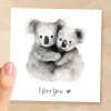 Anniversary or Valentine's Day Card For Wife Anniversary Card For Husband Boyfriend or Girlfriend Valentines Card For Him or Her Koala Love - Square (6x6) / Blank Message