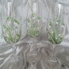 Hand Painted Snowdrop Port or Small Wine Glasses