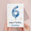 Personalised 6th Birthday Card For Boy Custom Name Card For Boy Sixth Birthday Card For Child Birthday Card for Boy Custom 6th Birthday - Small (4x6) / Blank Message