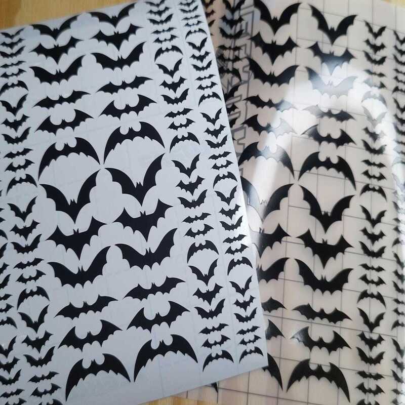Black Bat Stickers Assorted Sizes - Matt Black