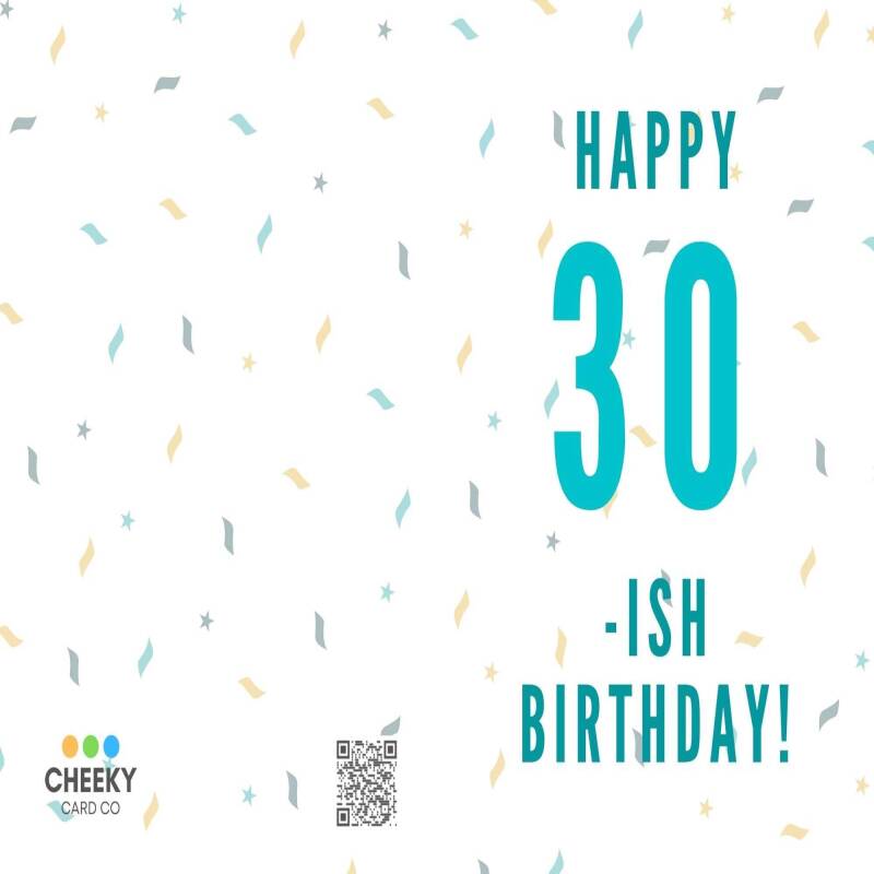 Funny 30-ish birthday card - Ideal for someone turning 31 - 39 years old. For him or for her.