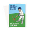 Cricket Player Birthday Card Born In October - A5 Portrait - 1 Card