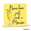 MIMOSA Coaster Cocktail Personalised Coaster, Personalised, Fathers Day gift, Secret Santa, Birthday Gift, Home Bar. Cocktails Mimosa - Single Coaster