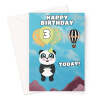 Happy 3rd Birthday Cute Panda Bear - A5 Portrait - 1 Card