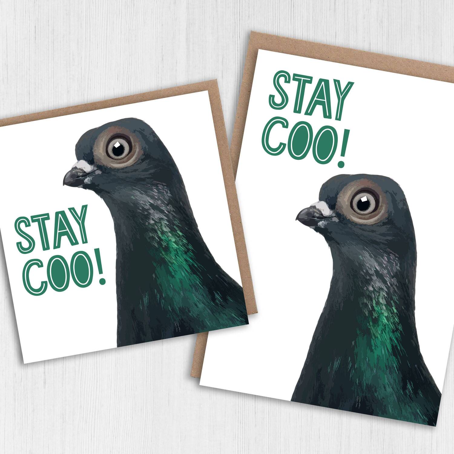 Funny pigeon, bird stay cool birthday card for children, child, boy, girl, grandson, granddaughter: Stay coo! (Size A6/A5/A4/Square 6x6") - A6: Single card