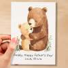 Personalised Father's Day Card For Daddy Cute Bear and Cub Illustration Father's Day Card For Dad Father's Day Gift From Child - Large (5x7) / Blank Message