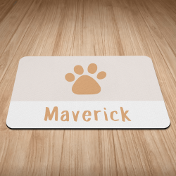 Personalised Neutral Paw Print Puppy/Dog Bowl Mat