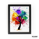 RAINBOW TREE Splatter Art Print, High Gloss Print, Splash Art, Home Decor, Romantic Art, Floral Prints Custom Art Work