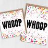 Congratulations, well done, new job, graduation card, colourful confetti-style, Congrats, Go you, Whoop (Size A6/A5/A4/Square 6x6") - A6: Single card - Congrats