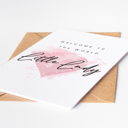 New Baby Girl Card, Little Lady New Baby Card, Cute Pink Heart Baby Girl Card, Card For New Born, New Parents Congratulations Card Baby Girl - A6 - 4.1" x 5.8"