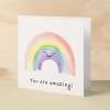 Anniversary Card Or Birthday Card For Boyfriend or Girlfriend Rainbow You Are Amazing Cute Card For Wife Love Card For Husband - Square (6x6) / Blank Message