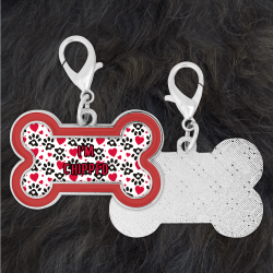 Bone Shaped 'I'm Chipped' Safety Pet Collar Tag - Red